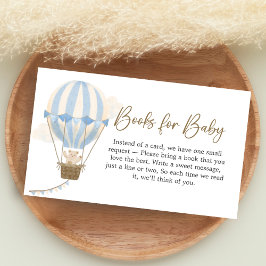 Blue Boho Bear Baby Shower Books for Baby エンクロージャーカード