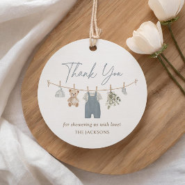 Blue Boho Boy Baby Clothes Baby Shower フェイバータグ