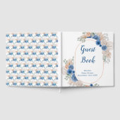 Blue Boho Pampas Grass Baby Shower ゲストブック (全面)