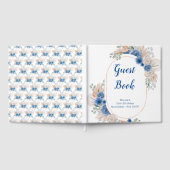 Blue Boho Pampas Grass Birthday Party ゲストブック (全面)
