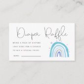 Blue Boho Rainbow Baby Shower Diaper Raffle Ticket エンクロージャーカード (正面)
