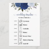 Blue Boho Roses Wedding Events & Timeline プログラム (裏面)