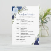 Blue Boho Roses Wedding Events & Timeline プログラム (スタンド正面)