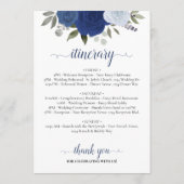 Blue Boho Roses Wedding Welcome & Itinerary プログラム (裏面)