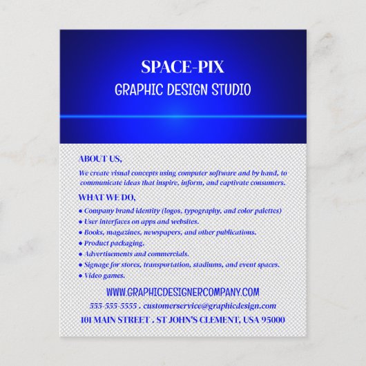 Blue Bokeh Guilloché Design, Graphic Designer チラシ (正面)