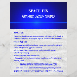 Blue Bokeh Guilloché Design, Graphic Designer チラシ