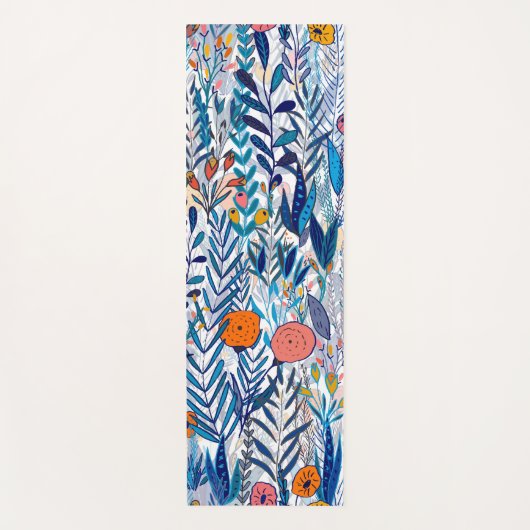 Blue Bold Wildflowers ヨガマット (正面)