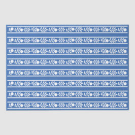 Blue Bone Inlay Floral Border Decoupage Paper 薄葉紙