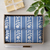 Blue Bone Inlay Floral Border Decoupage Paper 薄葉紙 (ギフト)