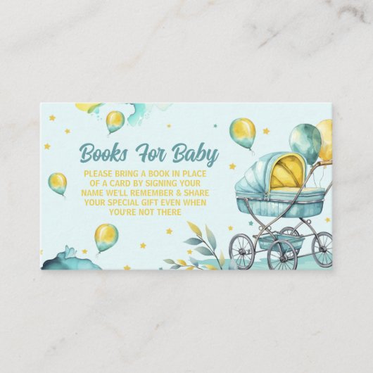Blue Books for Baby - Baby Shower Book Request エンクロージャーカード (正面)