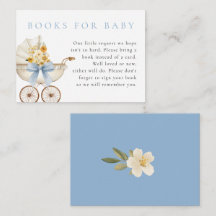Blue Books for Baby Card Vintage Pram Baby Shower