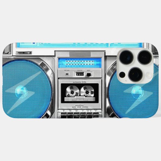 Blue boombox Case-Mate iPhoneケース (裏面 (横))