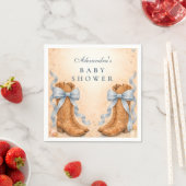 Blue Boots And Bows Boy Baby Shower スタンダードカクテルナプキン (インサイチュ)