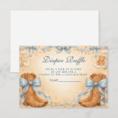 Blue Boots And Bows Boy Diapper Raffle エンクロージャーカード (正面/裏面)