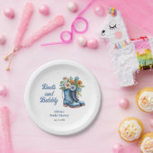 Blue Boots and Bubbly Blue Western Bridal Shower  ペーパープレート (パーティー)
