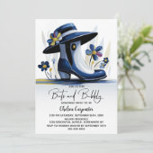 Blue Boots and Bubbly Bridal Shower 招待状 (スタンド正面)