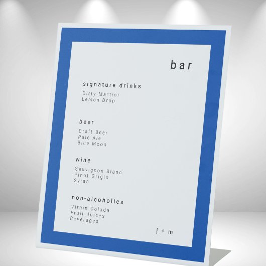 Blue border minimalist event Bar Pedestal Sign 台座サイン