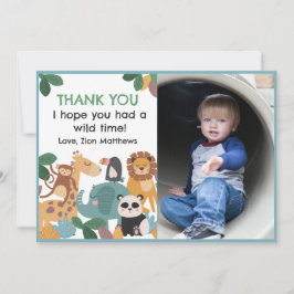 Blue Born Two Be Wild Flat Thank You Card サンキューカード