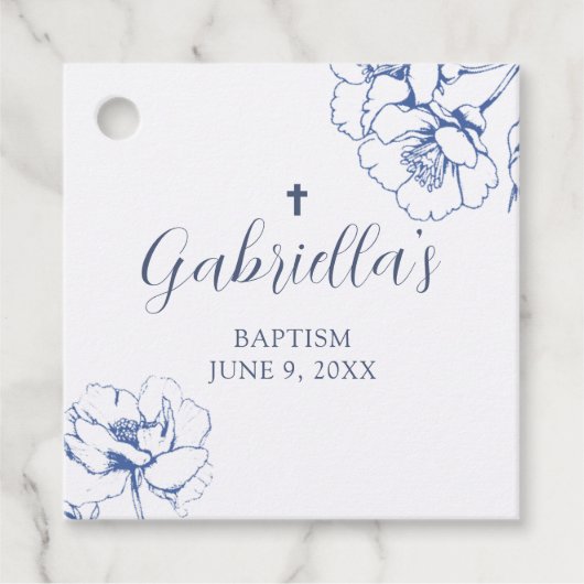 Blue Botanical Floral Baptism  フェイバータグ (正面)