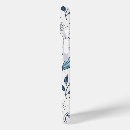 Blue Botanical Geometric Doodle Case-Mate iPhoneケース (裏面 / 左)