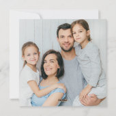 Blue Botanical Hanukkah Family Photo Square シーズンカード (裏面)