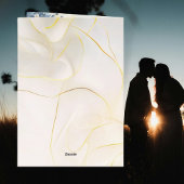 Blue Botanical Heart with Gold Script Accents シーズンカード