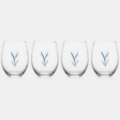 Blue Botanical | Minimal Coastal ステムなしワイングラス (裏面)