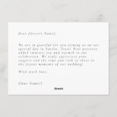 Blue Botanical Modern Wedding Thank You Card 招待状 (裏面)