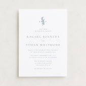 Blue Botanical Motif Wedding Invitation 案内状