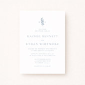 Blue Botanical Motif Wedding Invitation 案内状