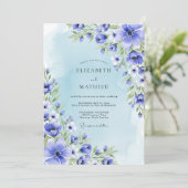 Blue Botanical Romance Wedding 招待状 (スタンド正面)