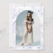 Blue Botanical Sketch Graduation Invite 招待状 (裏面)