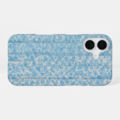 Blue Botanical Stripe Phone Case iPhone 16ケース (裏面横)