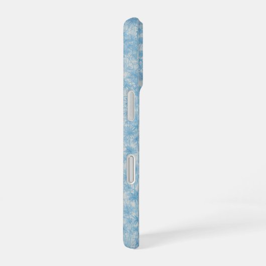 Blue Botanical Stripe Phone Case iPhone 16ケース (右側面)