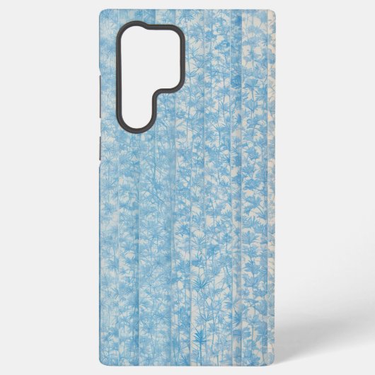 Blue Botanical Stripe Phone Case Samsung Galaxyケース (裏面)