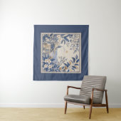 Blue Botanical Wall Tapestry タペストリー (インサイチュ(横))