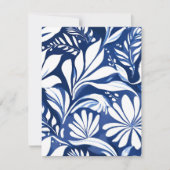 Blue Botanical Watercolor Floral Pattern Card (正面)