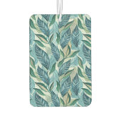 Blue Botanical Wave Modern Pattern カーエアーフレッシュナー (裏面)