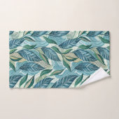 Blue Botanical Wave Modern Pattern バスタオルセット (ハンドタオル)