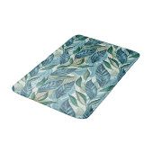 Blue Botanical Wave Modern Pattern バスマット (アングル)