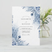 Blue Botanical Whimsy Wedding 招待状 (スタンド正面)