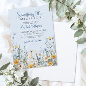 Blue Botanical Wildflower Bridal Shower 招待状