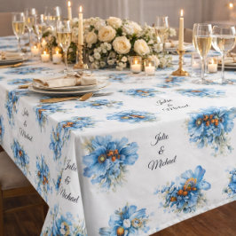 Blue  Botanical  Wreath Wedding Decor Newlyweds テーブルクロス