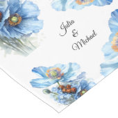 Blue  Botanical  Wreath Wedding Decor Newlyweds ロングテーブルランナー (コーナー)