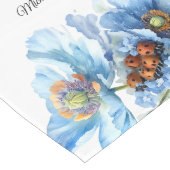 Blue Botanical  Wreath Wedding Decor Newlyweds ロングテーブルランナー (コーナー)