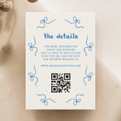 Blue Bowの手フランスの引きQRコードの詳細 エンクロージャーカード