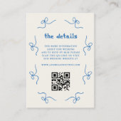 Blue Bowの手フランスの引きQRコードの詳細 エンクロージャーカード (正面)