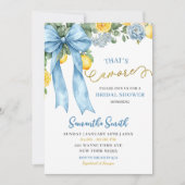 Blue Bow Amalfi Lemon That's Amore Bridal Shower 招待状 (正面)