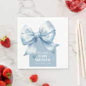 Blue Bow Baby Boy Elegant Baby Shower スタンダードランチョンナプキン (インサイチュ)