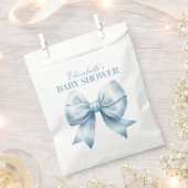 Blue Bow Baby Boy Elegant Baby Shower フェイバーバッグ (クリップ留めされた状態)